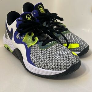 Men's Nike Renew Elevate 2 Basketball Lace Up Shoes White Volt Indigo CW3406-101